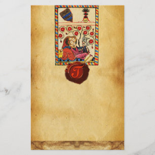 ETERNAL LOVE PARCHMENT RED WAX SEAL MONOGRAM BRIEFPAPIER