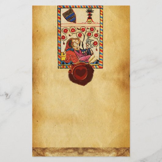 ETERNAL LOVE PERKAMENT RED HEART WAX SEAL BRIEFPAPIER (Voorkant)