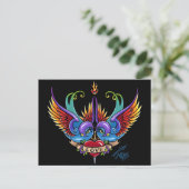 Eternal Love Rainbow Swallow Tattoo Briefkaart (Staand voorkant)