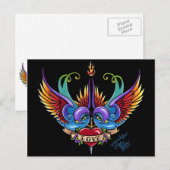 Eternal Love Rainbow Swallow Tattoo Briefkaart (Voorkant / Achterkant)