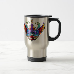 Eternal Love Rainbow Swallow Tattoo Travel Mug Reisbeker