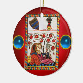 ETERNAL LOVE red blue gem Keramisch Ornament (Links)