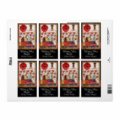 ETERNAL LOVE, RED WAX SEAL Weddenwijn Etiket (Full Sheet)