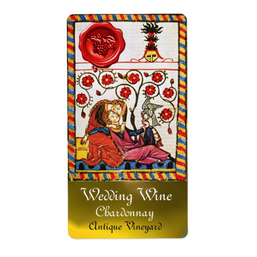 ETERNAL LOVE, RODE WAX SEAL Weddenschap witte wijn Etiket (Voorkant)