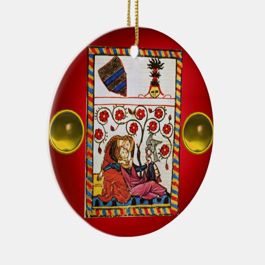 ETERNAL LOVE rood geel geel Keramisch Ornament (Rechts)