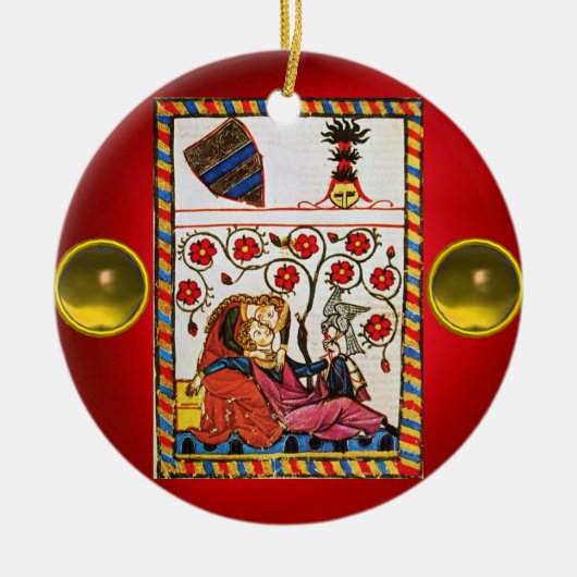 ETERNAL LOVE rood geel geel Keramisch Ornament (Voorkant)