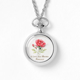 Eternal Love Rose Watch Pendant Horloge