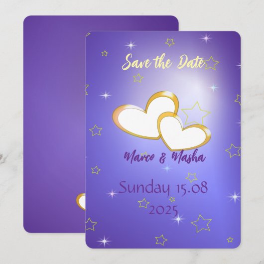 Eternal Love Save the Date Kaart (Voorkant / Achterkant)