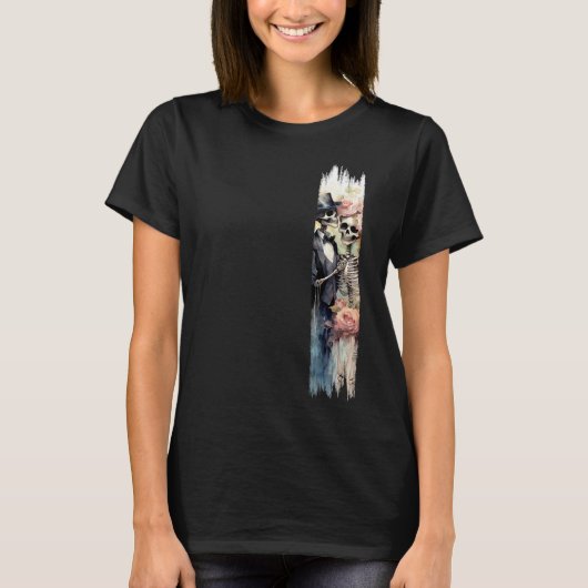 Eternal Love Skeletons Brushstroke Paint T-shirt (Voorkant)