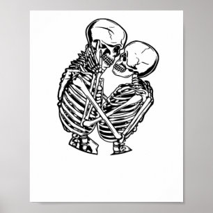 Eternal Love Skeletten Knuffel Sticker Poster