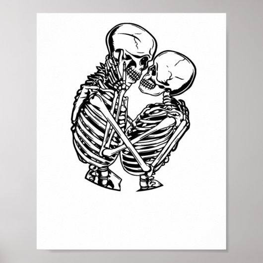 Eternal Love Skeletten Knuffel Sticker Poster (Voorkant)