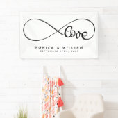 Eternal Love Symbol | Jouw naam en datum toevoegen Spandoek (Insitu)