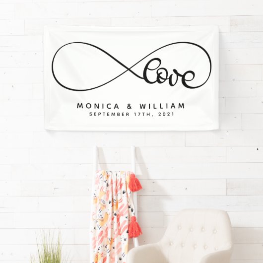 Eternal Love Symbol | Jouw naam en datum toevoegen Spandoek (Insitu)