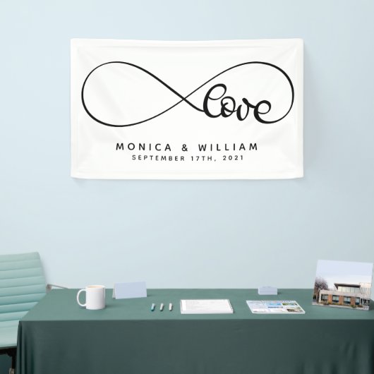 Eternal Love Symbol | Jouw naam en datum toevoegen Spandoek (Beurs)
