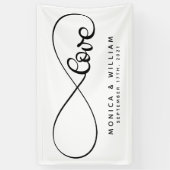 Eternal Love Symbol | Jouw naam en datum toevoegen Spandoek (Verticaal)