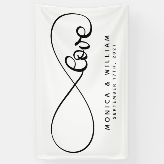 Eternal Love Symbol | Jouw naam en datum toevoegen Spandoek (Verticaal)