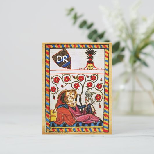 ETERNAL LOVE VALENTIJNSDAG PARCHTIEMONOGRAM FEESTDAGENKAART (Staand voorkant)