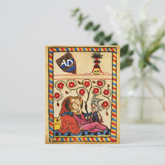 ETERNAL LOVE VALENTIJNSDAG PARCHTIEMONOGRAM FEESTDAGENKAART (Staand voorkant)