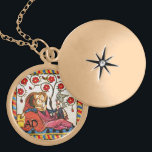 ETERNAL LOVE VALENTIJNSDAG PARCHTIEMONOGRAM LOCKET KETTING<br><div class="desc">Kleurrijke, expressieve antiek kunst. Medieval heraldische Duitse miniatuur van 1200 romantische liefhebbers in een bloemtuin met een witte vogel, vermengd met oude bruine perkamenteffecten. Gemakkelijk aan te passen als trouwceremonie, nationale aankondigingskaart, plaatskaarten, save-the-date, dank u kaartje, vrijgezellenfeesten, romantische verlovingen douches, verjaardags, Valentijnsdag of alleen over elk evenement dat je wilt!...</div>