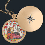 ETERNAL LOVE VALENTIJNSDAG PARCHTIEMONOGRAM LOCKET KETTING<br><div class="desc">Kleurrijke, expressieve antiek kunst. Medieval heraldische Duitse miniatuur van 1200 romantische liefhebbers in een bloemtuin met een witte vogel, vermengd met oude bruine perkamenteffecten. Gemakkelijk aan te passen als trouwceremonie, nationale aankondigingskaart, plaatskaarten, save-the-date, dank u kaartje, vrijgezellenfeesten, romantische verlovingen douches, verjaardags, Valentijnsdag of alleen over elk evenement dat je wilt!...</div>