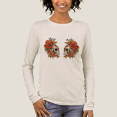 Eternal Love - Valentine's Day Sugar Skulls Design Tri-Blend Shirt (Voorkant)