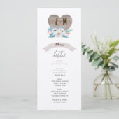 Eternal Love Witte Bloemen Bruiloft MENU KRAFT Kaart (Staand voorkant)