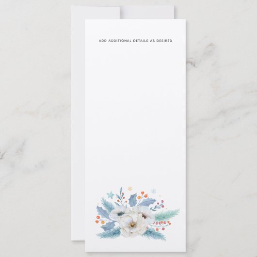 Eternal Love Witte Bloemen Bruiloftsmenu KRAFT Kaart (Achterkant)
