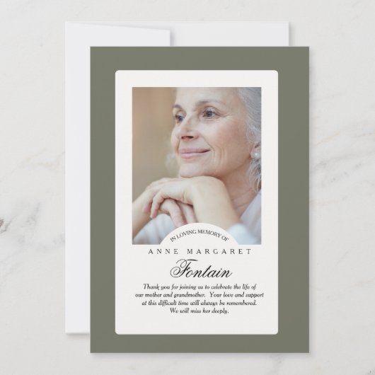 Eternal Memory Sympathie Foto bedankt Kaart (Voorkant)