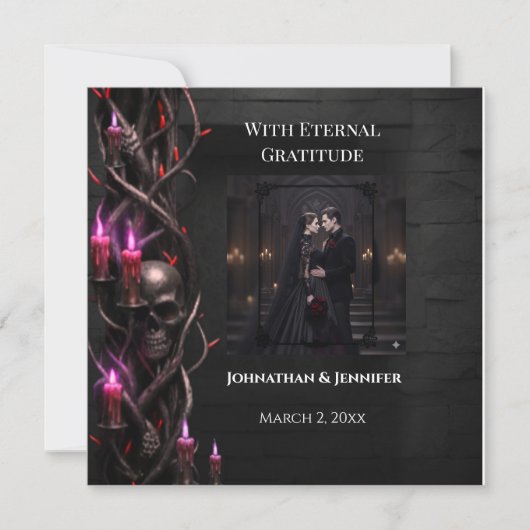 Eternal Night Gothic Vampire Huwelijk Dark Romance Bedankkaart (Voorkant)