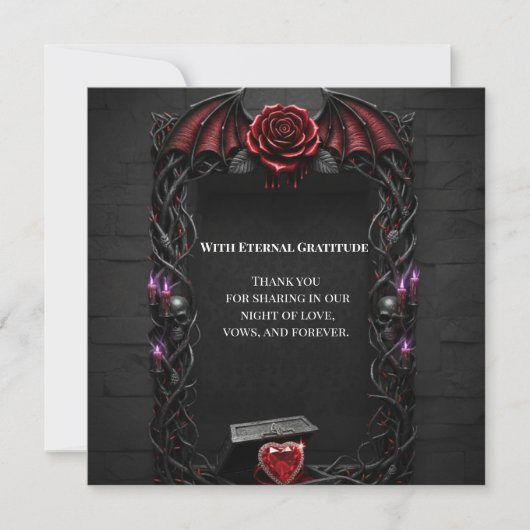 Eternal Night Gothic Vampire Wedding Dark Romance Bedankkaart (Voorkant)