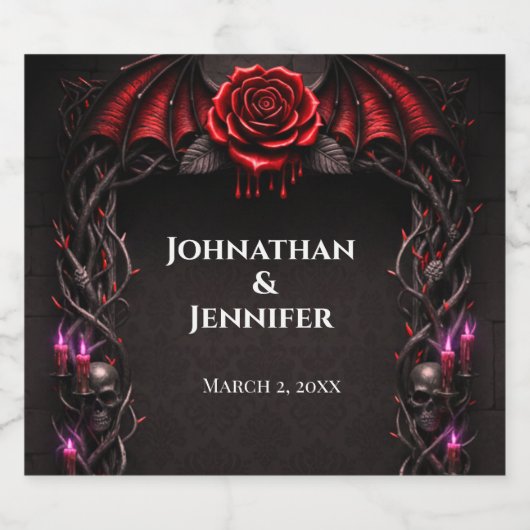 Eternal Night Gothic Vampire Wedding Dark Romance  Bier Etiket (Enkel label)