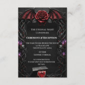Eternal Night Gothic Vampire Wedding Dark Romance Informatiekaartje (Voorkant)