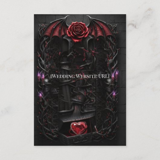 Eternal Night Gothic Vampire Wedding Dark Romance Informatiekaartje (Achterkant)