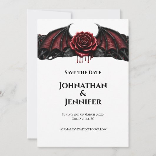 Eternal Night Gothic Vampire Wedding Dark Romance Save The Date (Voorkant)