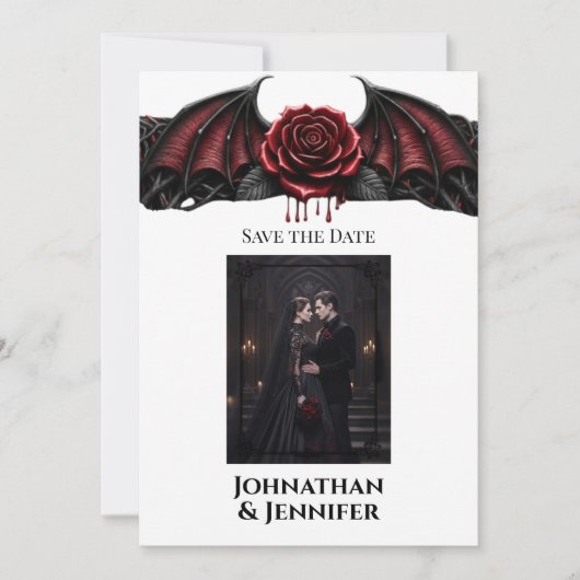 Eternal Night Gothic Vampire Wedding Dark Romance Save The Date (Voorkant)