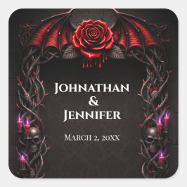 Eternal Night Gothic Vampire Wedding Dark Romance Vierkante Sticker