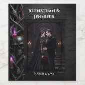 Eternal Night Gothic Vampire Wedding Dark Romance Wijn Etiket (Enkel label)