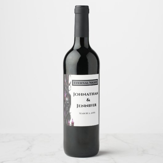 Eternal Night Gothic Vampire Wedding Dark Romance Wijn Etiket (Voorkant)