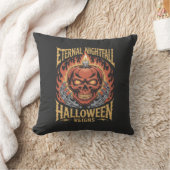 Eternal Nightfall Halloween Skull Pumpkin Kussen (Deken)