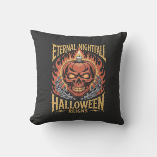 Eternal Nightfall Halloween Skull Pumpkin Kussen