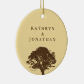 Eternal oak tree sentiment yellow vakantieslag keramisch ornament (Rechts)