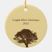 Eternal oak tree sentiment yellow vakantieslag keramisch ornament (Achterkant)