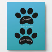 Eternal Paw Prints Turquoise Gradient Tribute Fotoplaat (Voorkant)