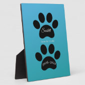 Eternal Paw Prints Turquoise Gradient Tribute Fotoplaat (Zijkant)
