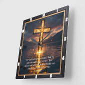 Eternal Promise The Cross Veined Water John 3:16  Vierkante Klok (Hoek)