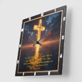 Eternal Promise The Cross Water Sunset John 3:16  Vierkante Klok (Hoek)