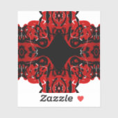 Eternal Red Abstracte Acrylverf Vloeibare Kunst Sticker (Vel)