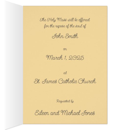 Eternal Rest Mass Offering Card (Binnen (Rechts))