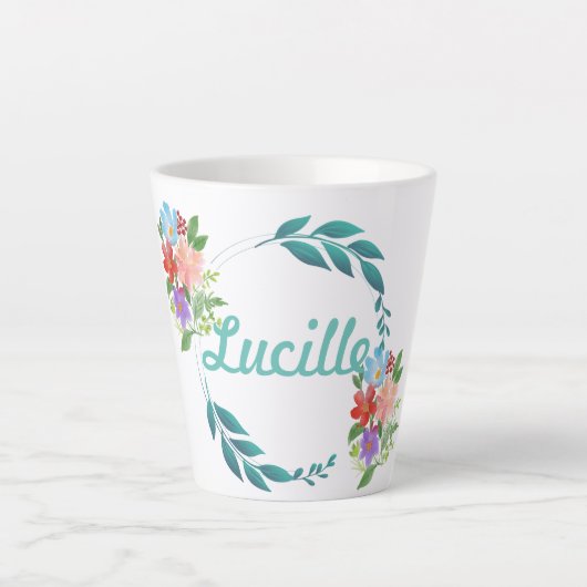 Eternal Spring Colors & Flowers Latte Mok (Voorkant)