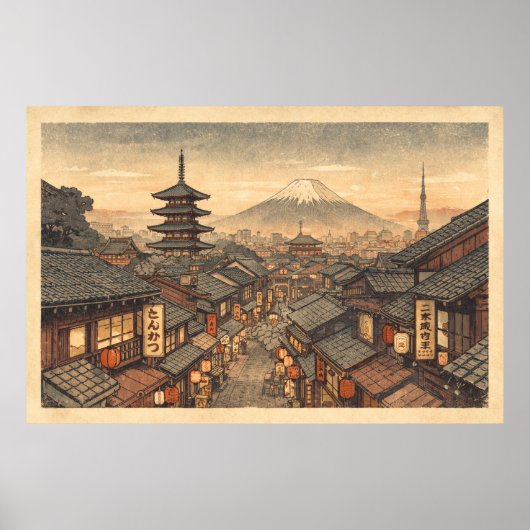 Eternal Sunset in Old Kyoto Poster (Voorkant)